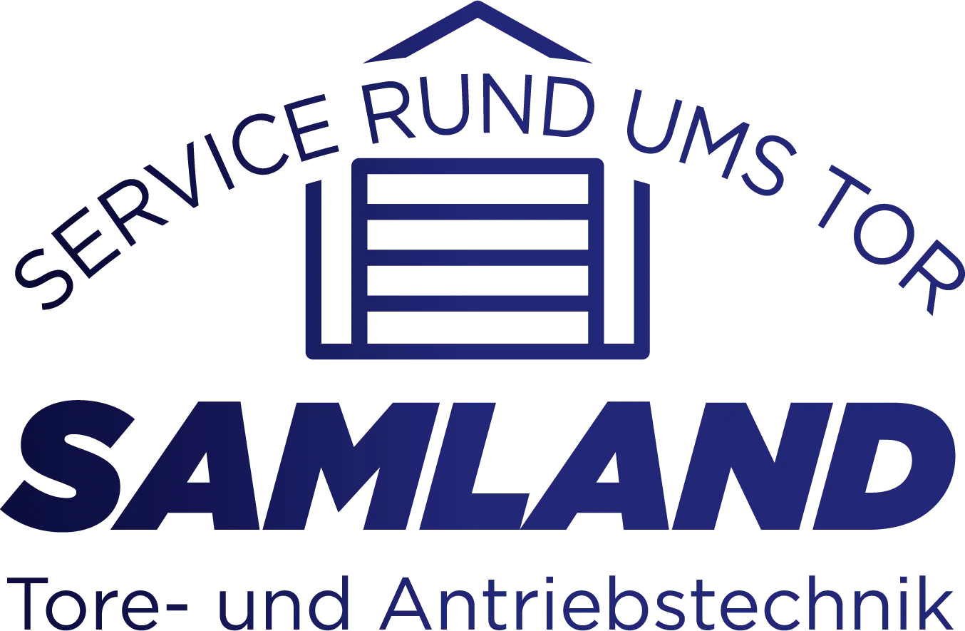 Logo mit SERVICE RUND UMS TOR SAMLAND Tore- und Antriebstechnik Standard-Kit Text.